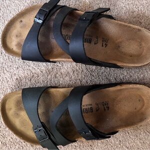 Birkenstock Black Sandals with Contoured Footbed